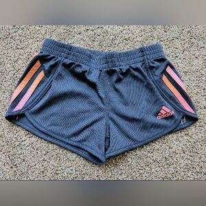 Adidas Girls Gray and Pink Athletic Shorts